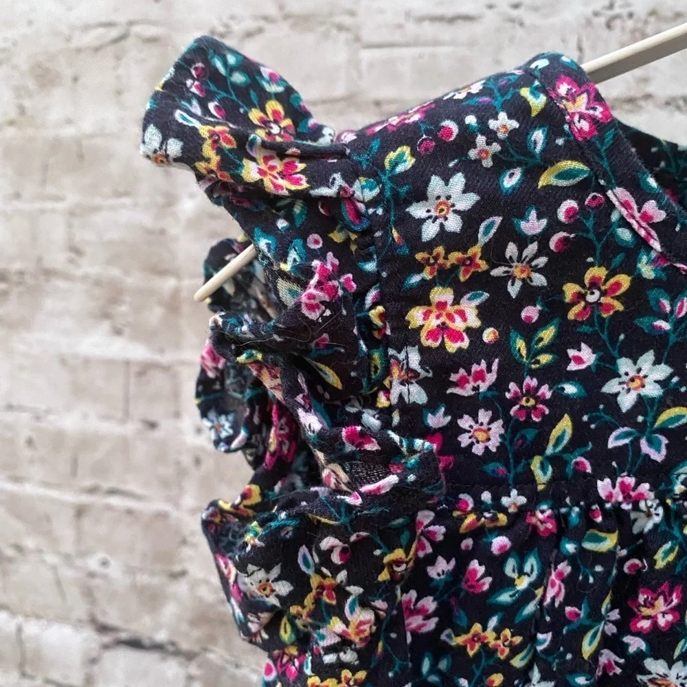 Girls Tea Collection floral ruffle cap sleeve